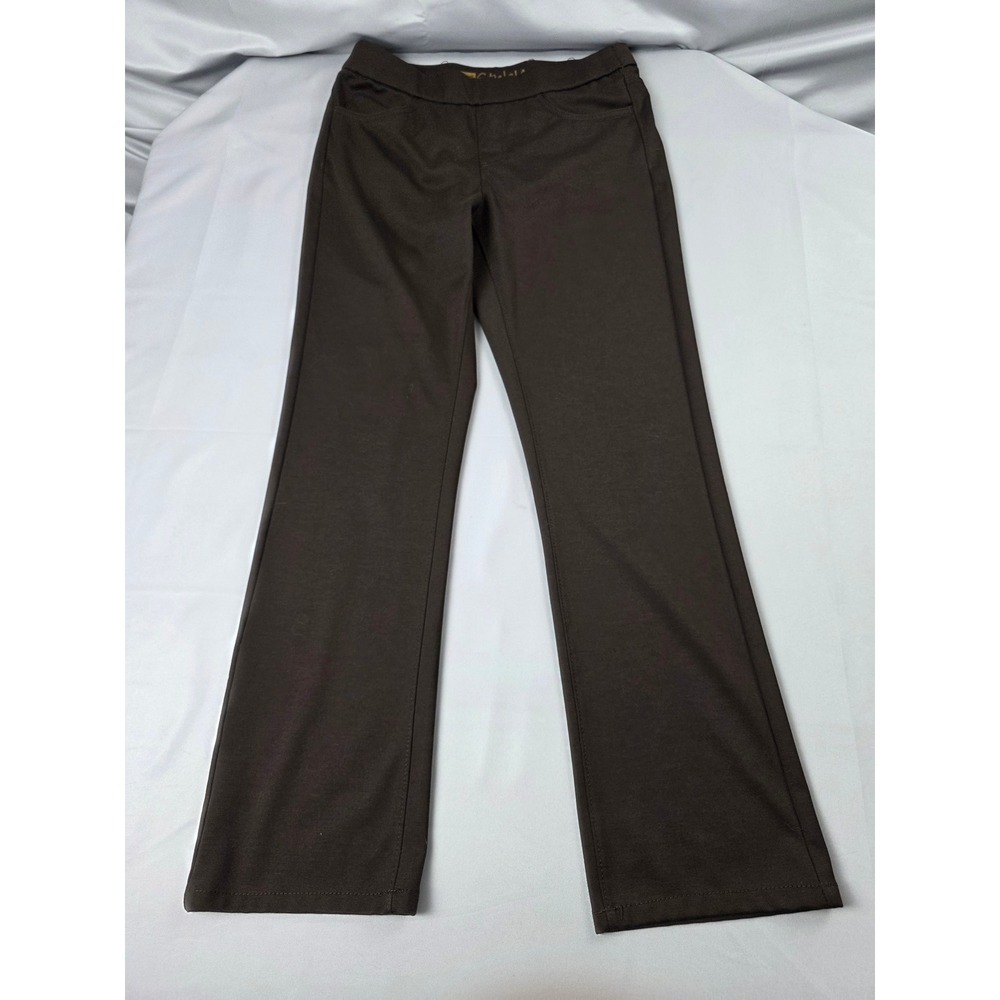 Lee StyleUp Womens Brown Pull On Straight Leg Stretch Pants Size 10 Medium